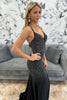 Load image into Gallery viewer, Sparkly Black Mermaid Beaded Spaghetti Straps Butterfly Long Prom Dress