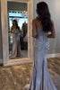 Load image into Gallery viewer, Sparkly Golden Mermaid Beaded Corset Strapless Long Prom Dress with Slit