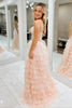 Load image into Gallery viewer, Sparkly Pink Corset Beaded Tiered Long Prom Dress