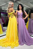 Load image into Gallery viewer, Lilac Off the Shoulder A Line Long Ruched Prom Dress