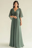 Load image into Gallery viewer, Agave V-Neck A Line Pleated Mother of the Bride Dress