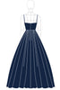 Load image into Gallery viewer, Glitter Navy Sweetheart Spaghetti Straps Satin Long Formal Dress