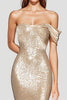 Load image into Gallery viewer, Mermaid Sparkly Champagne Asymmetrical Long Formal Dress