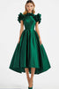 Load image into Gallery viewer, Dark Green Collar Neck A Line Ruffed Long Formal Dress