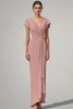 Load image into Gallery viewer, Pin Sheath V-Neck Chiffon Mother of the Bride Dress