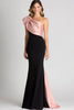 Load image into Gallery viewer, Black Blush One Shoulder Sheath Floor Length Formal Dress