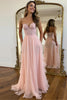 Load image into Gallery viewer, Blush A Line Chiffon Strapless Corset Prom Dress with Beading