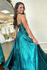 Load image into Gallery viewer, Metallic Dark Green Sweetheart A Line Prom Dress