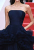 Load image into Gallery viewer, Ball Gown Strapless Navy Tulle Formal Dress