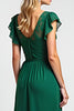 Load image into Gallery viewer, Scoop Dark Green Chiffon Long Mother of the Bride Dress