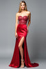 Load image into Gallery viewer, Sparkly Red Sweetheart Corset Mermaid Long Prom Dress with Slit