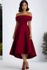 Load image into Gallery viewer, Burgundy A Line Off the Shoulder Long Formal Dress