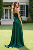 Load image into Gallery viewer, Dark Green Spaghetti Straps Long Satin Formal Dress