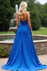 Load image into Gallery viewer, Royal Blue Sweetheart Satin Long Formal Dress with Slit