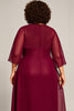 Load image into Gallery viewer, Plus Size Burgundy A Line Keyhole Chiffon Mother of the Bride Dress