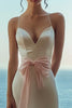 Load image into Gallery viewer, White Satin Spaghetti Straps Formal Dress with Slit