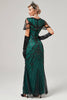 Load image into Gallery viewer, Black Blush Sequins Long 1920s Gatsby Dress