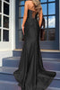 Load image into Gallery viewer, Orange Mermaid Ruched Long Corset Prom Dress with Slit