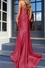 Load image into Gallery viewer, Orange Mermaid Ruched Long Corset Prom Dress with Slit