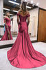 Load image into Gallery viewer, Queendancer Sparkly Burgundy Beaded Mermaid Long Prom Dress with Slit _2