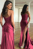 Load image into Gallery viewer, Sparkly Red Sheath Corset Long Prom Dress with Lace