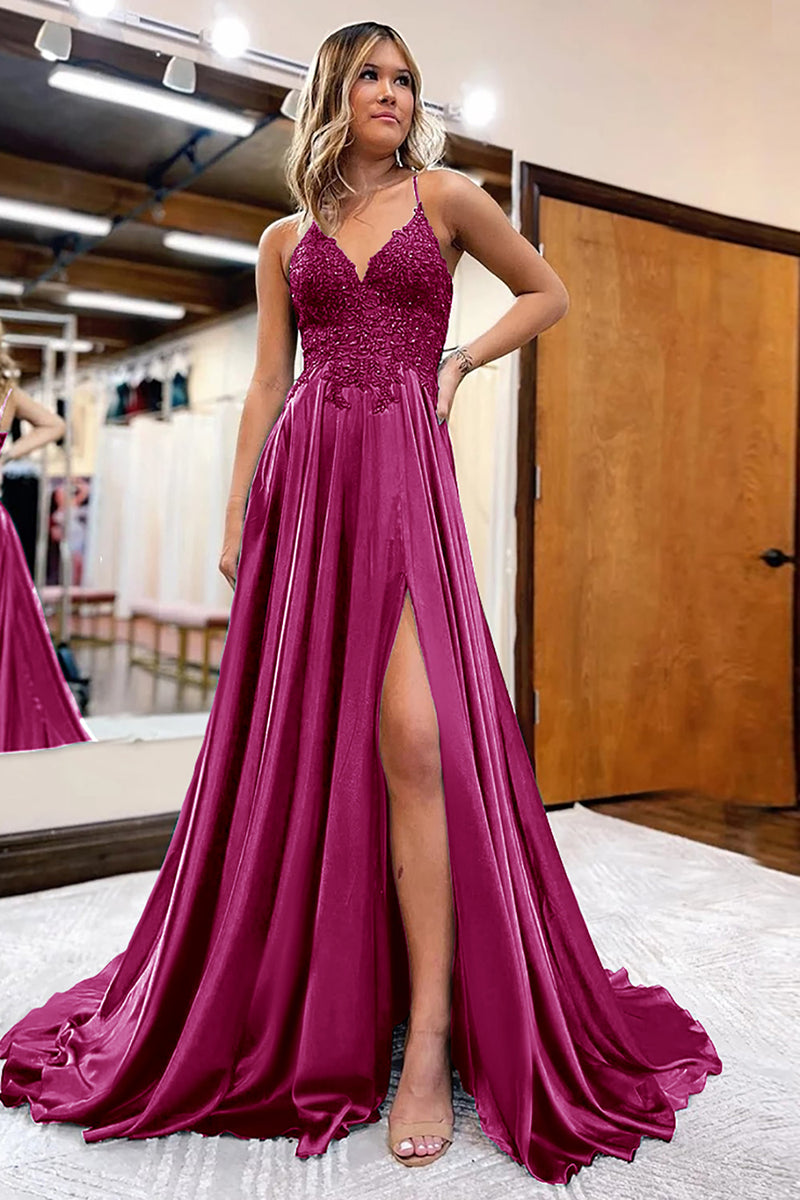 A line burgundy prom 2024 dress