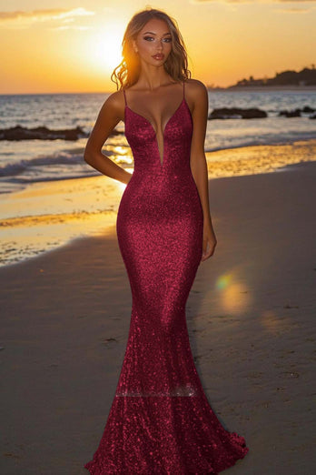 Sparkly Silver Sequin Strapless Mermaid Long Formal Dress