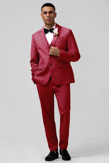 Coral 3 Pieces Notched Lapel Men's Wedding Party Suits