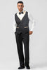 Load image into Gallery viewer, Black 3 Pieces Champagne Shawl Lapel One Button Men&#39;s Prom Suits