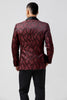 Load image into Gallery viewer, Red 2 Pieces Jacquard Men&#39;s Wedding Suits