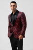 Load image into Gallery viewer, Red 2 Pieces Jacquard Men&#39;s Wedding Suits