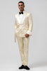 Load image into Gallery viewer, Glitter White Jacquard 2 Piece Men Suits with Belt