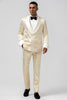 Load image into Gallery viewer, Glitter White Jacquard 2 Piece Men Suits with Belt