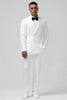 Load image into Gallery viewer, White Jacquard Double Breasted 2 Piece Men&#39;s Suits