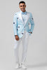 Load image into Gallery viewer, Light Blue Flowers Peak Lapel 2 Pieces Men&#39;s Prom Suits