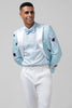 Load image into Gallery viewer, Light Blue Peak Lapel One Button 2 Piece Floral Men&#39;s Prom Suits