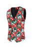 Load image into Gallery viewer, Notched Lapel One Button Santa Claus Printed Red Men&#39;s Suits