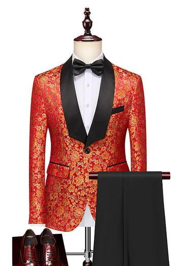 Orange Shawl Lapel 2 Piece Men's Prom Suits