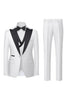 Load image into Gallery viewer, Black Grey 3 Piece Peak Lapel One Button Men&#39;s Suits