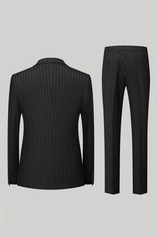 Black Peak Lapel 2 Piece Men Suits