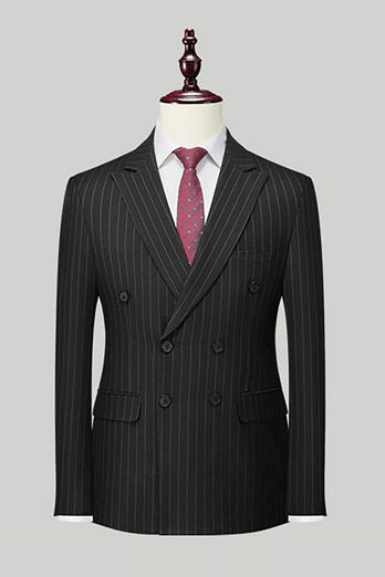 Black Peak Lapel 2 Piece Men Suits