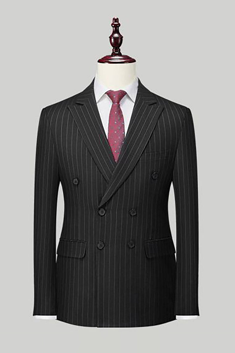 Load image into Gallery viewer, Black Peak Lapel 2 Piece Men Suits