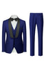 Load image into Gallery viewer, Royal Blue 3 Piece Shawl Lapel Men&#39;s Prom Suits