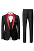 Load image into Gallery viewer, Black Shawl Lapel 3-Pieces Slim Fit Men&#39;s Suits