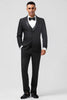 Load image into Gallery viewer, Black Shawl Lapel 3-Pieces Slim Fit Men&#39;s Suits