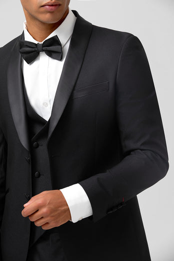 Black Shawl Lapel Three-Pieces Men's Prom Suits