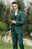 Load image into Gallery viewer, Dark Green 3 Pieces Shawl Lapel Men&#39;s Prom Suits