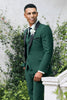 Load image into Gallery viewer, Dark Green 3 Pieces Shawl Lapel Men&#39;s Prom Suits