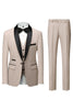 Load image into Gallery viewer, Black Shawl Lapel 3-Pieces Slim Fit Men&#39;s Suits