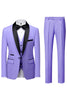 Load image into Gallery viewer, Black Shawl Lapel 3-Pieces Slim Fit Men&#39;s Suits